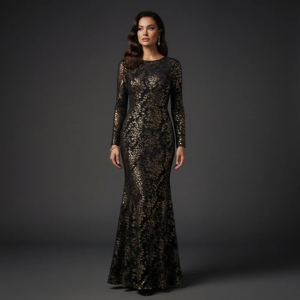 Adrianna Papell Women's Foiled Velvet Burnout Gown black gold elegant formal 4 - Picture 2 of 6